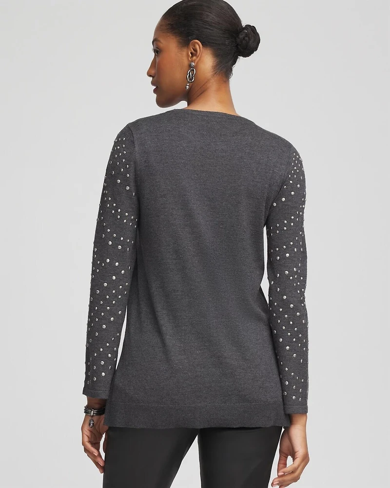 Studded Crewneck Sweater Tunic