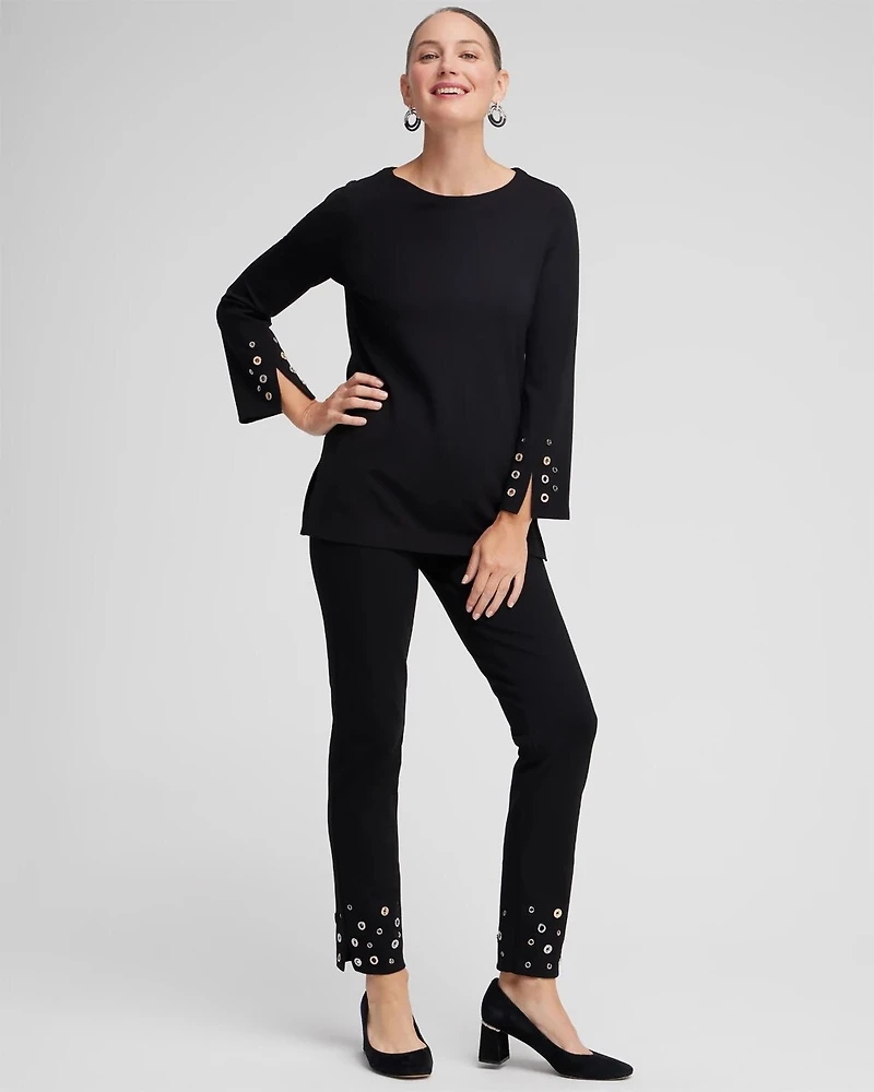 Juliet Grommet Detail Ankle Pants