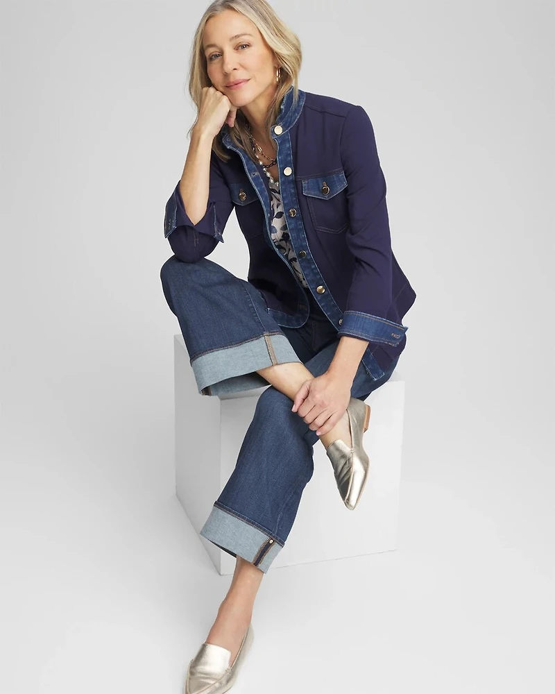 Slim-Fit Ponte Shacket