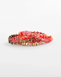 Stretch Set of Five Beaded Bracelets