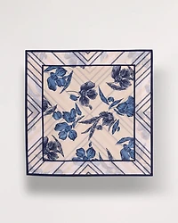 Striped Floral Square Scarf