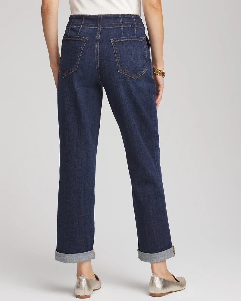 Pull-On Boyfriend Cropped Jeans