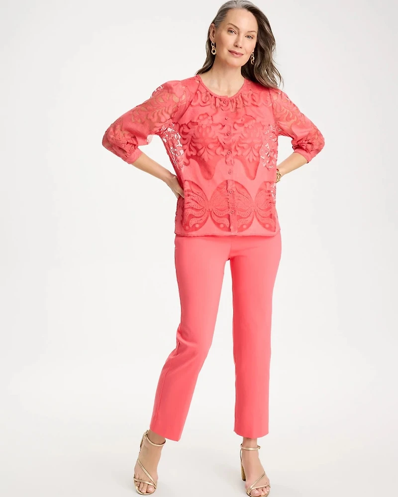Lace Burnout Blouse