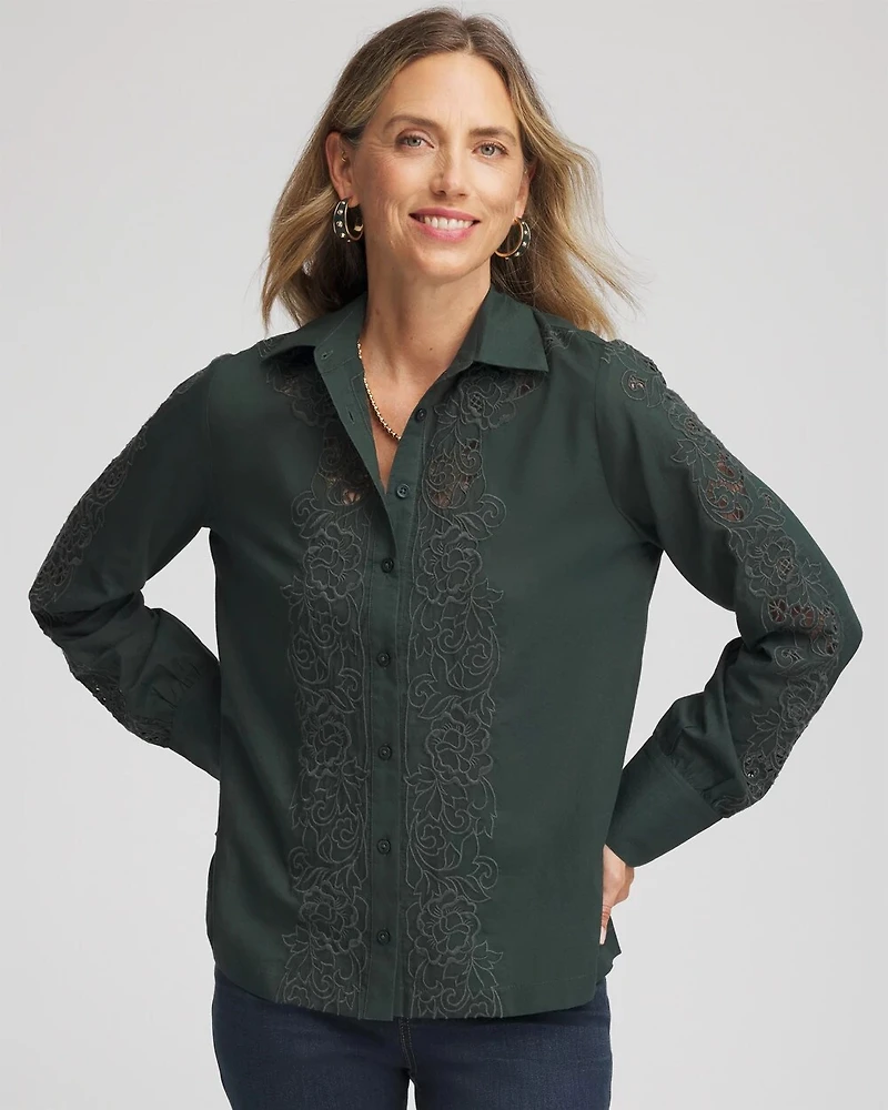 Lace Cotton Voile Shirt