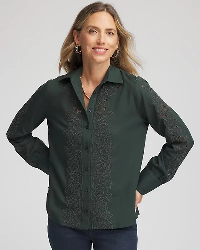 Lace Cotton Voile Shirt