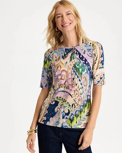 Touch of Cool™ Paisley Elbow Sleeve Tee