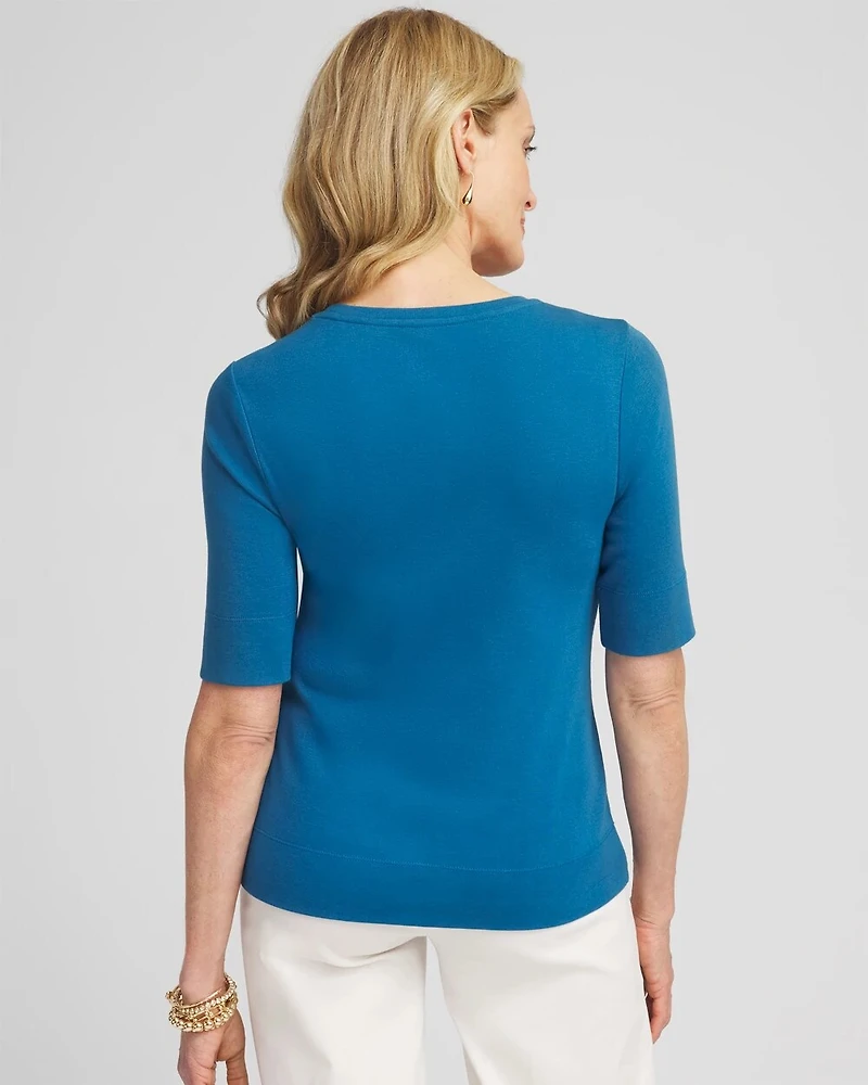 Caviar Bead Elbow Sleeve Tee