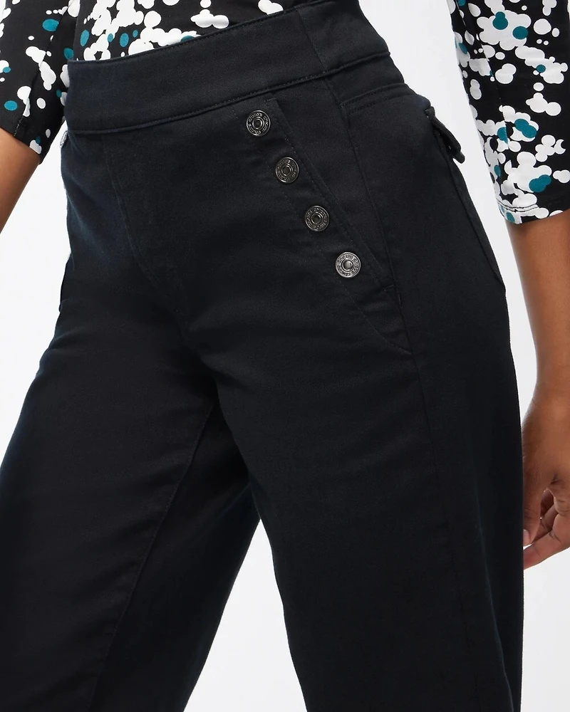 Pull-On Wide Leg Ankle Jeans