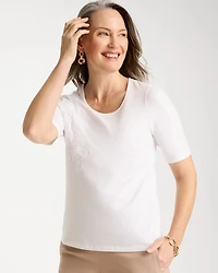 Sequin Embroidered Floral Tee