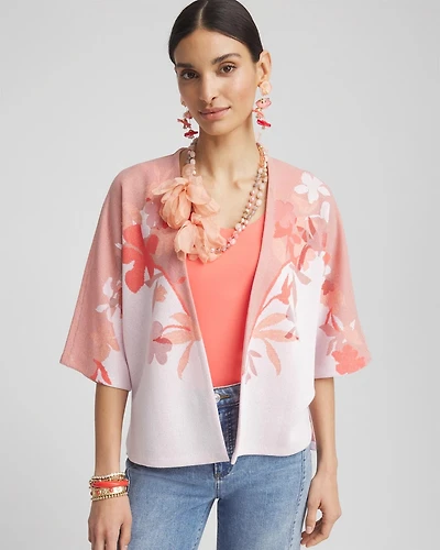 Jacquard Kimono-Style Cardigan