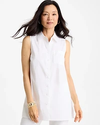 Poplin Cotton Collared Tunic