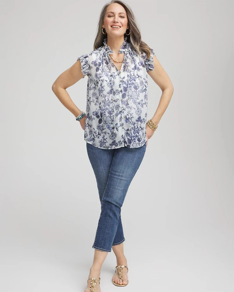 Butterfly Ruffle Collar Blouse