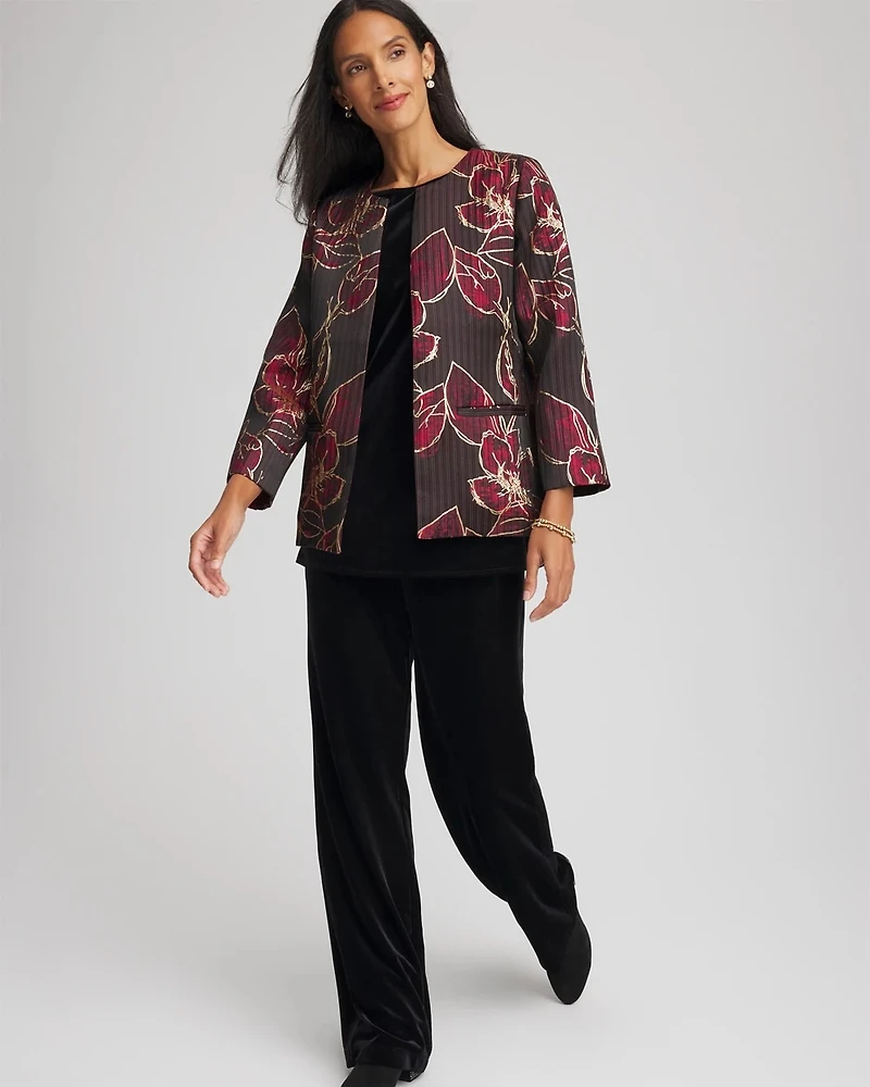 Travelers™ Collection Jacquard Foiled Floral Jacket