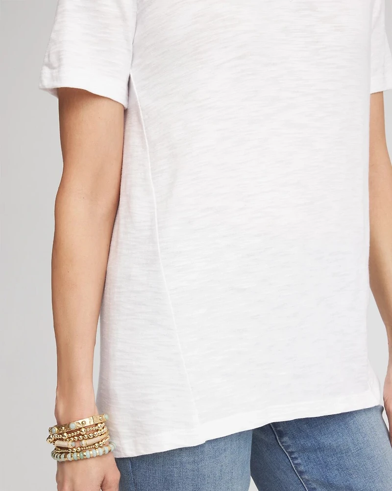 Cotton Slub V-Neck Tee