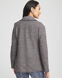 Metallic Tweed Sweater Blazer