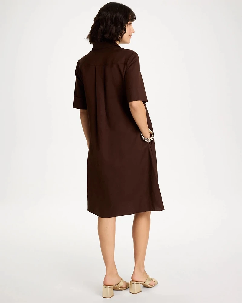 Embellished Linen Popover Dress