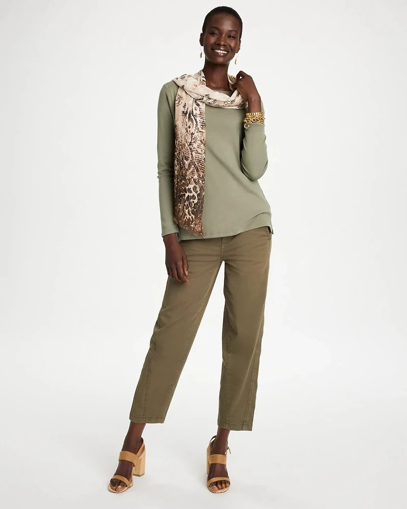 Stretch Cotton Boatneck Tee
