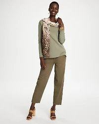 Stretch Cotton Boatneck Tee