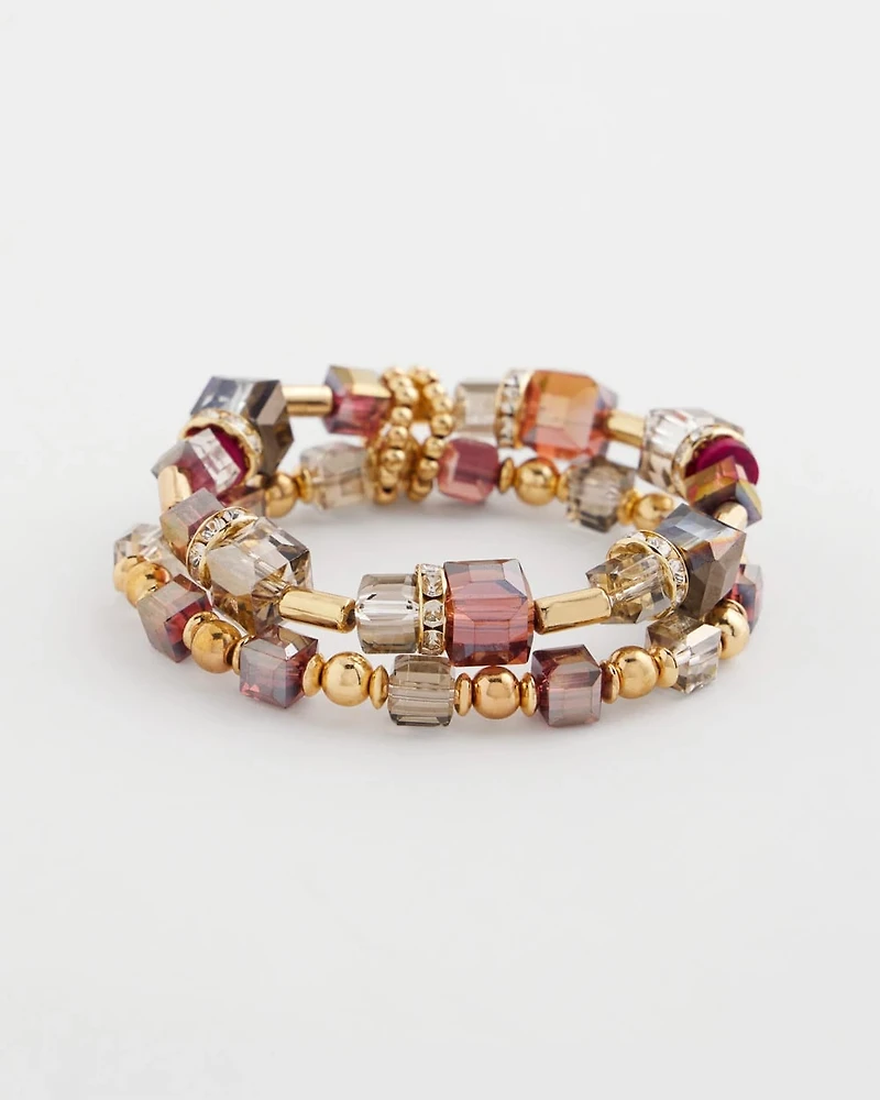 Geo Glass Bead Bracelet Set