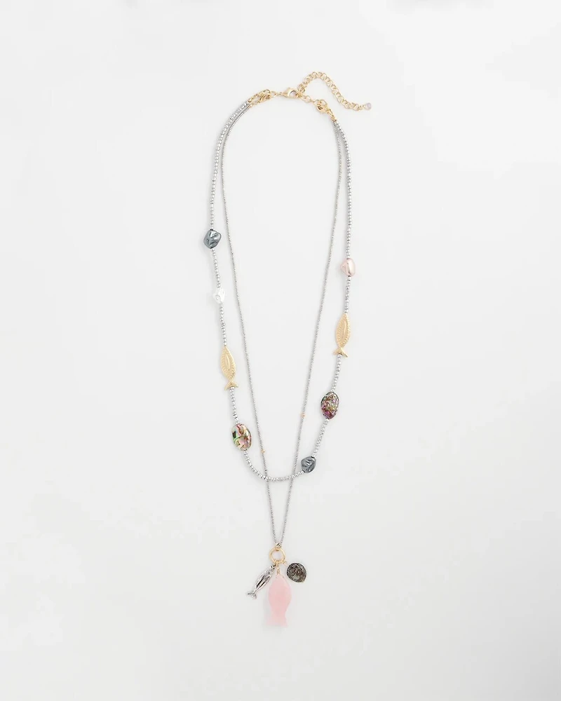Chico's Originals White Jade Ocean Necklace