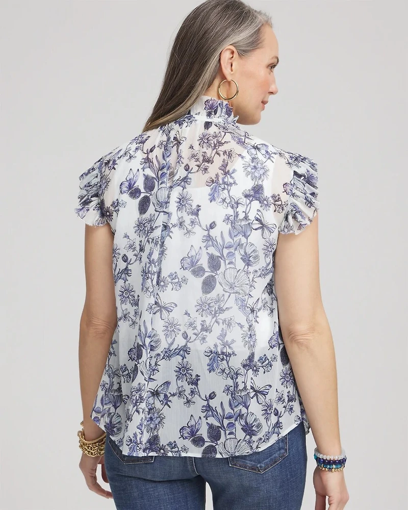 Butterfly Ruffle Collar Blouse