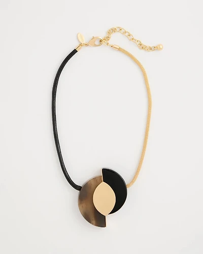Neutral Resin Pendant Necklace