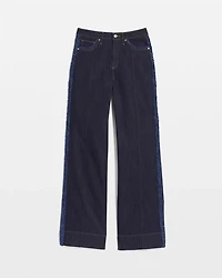 Frayed High-Rise Wide-Leg Jeans