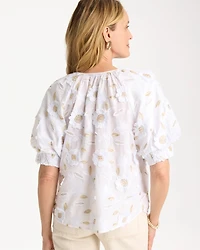 Cotton Metallic Applique Embroidered Top