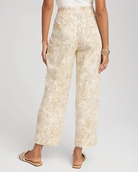 Printed Cropped Straight-Leg Pants