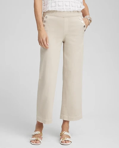 Pull-On Wide Leg Ankle Jeans