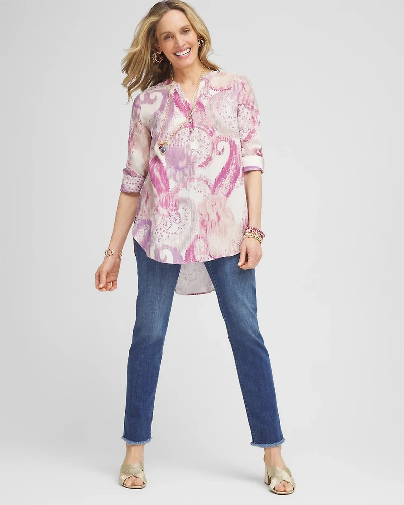 No Iron™ Multi Paisley Linen Tunic