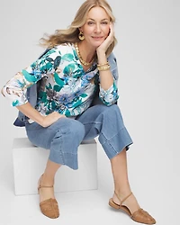 Floral Pima 3/4 Sleeve Everyday Tee