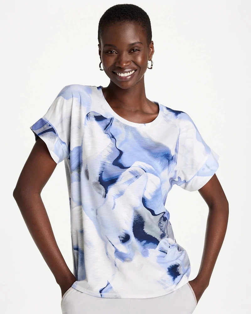 Zenergy® Placed Print Drop Shoulder Tee