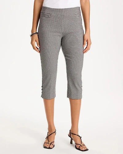 Brigitte™ Slim Gingham Pull-On Capri Pant
