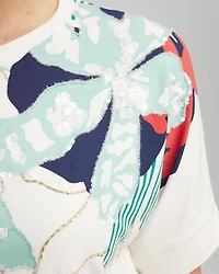 Touch of Cool™ Floral Artisan Sequin Tee