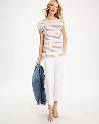 Striped Linen Dolman Tee