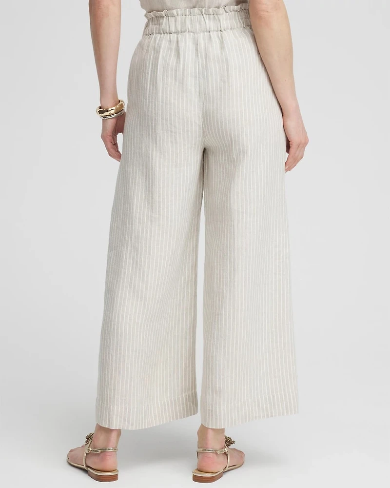 Linen Stripe Culotte Pants