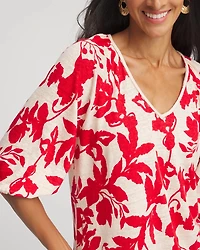 Floral Braided Linen Top