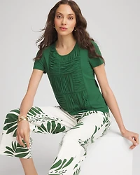 Jersey Knit Ruched Front Tee