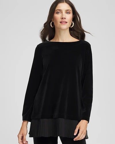Travelers™ Chiffon Hem Velvet Tunic