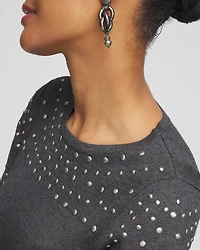 Studded Crewneck Sweater Tunic
