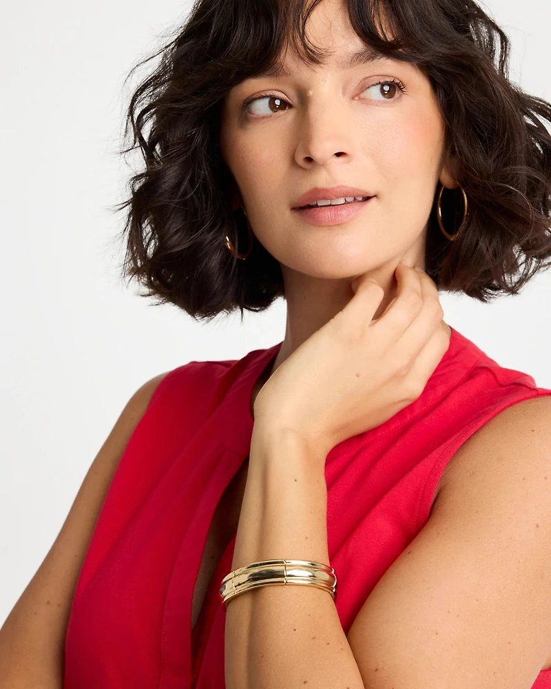 Mixed Metal Hinge Cuff Bracelet