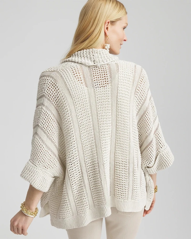 Novelty Knit Cuffed Sequin Ruana