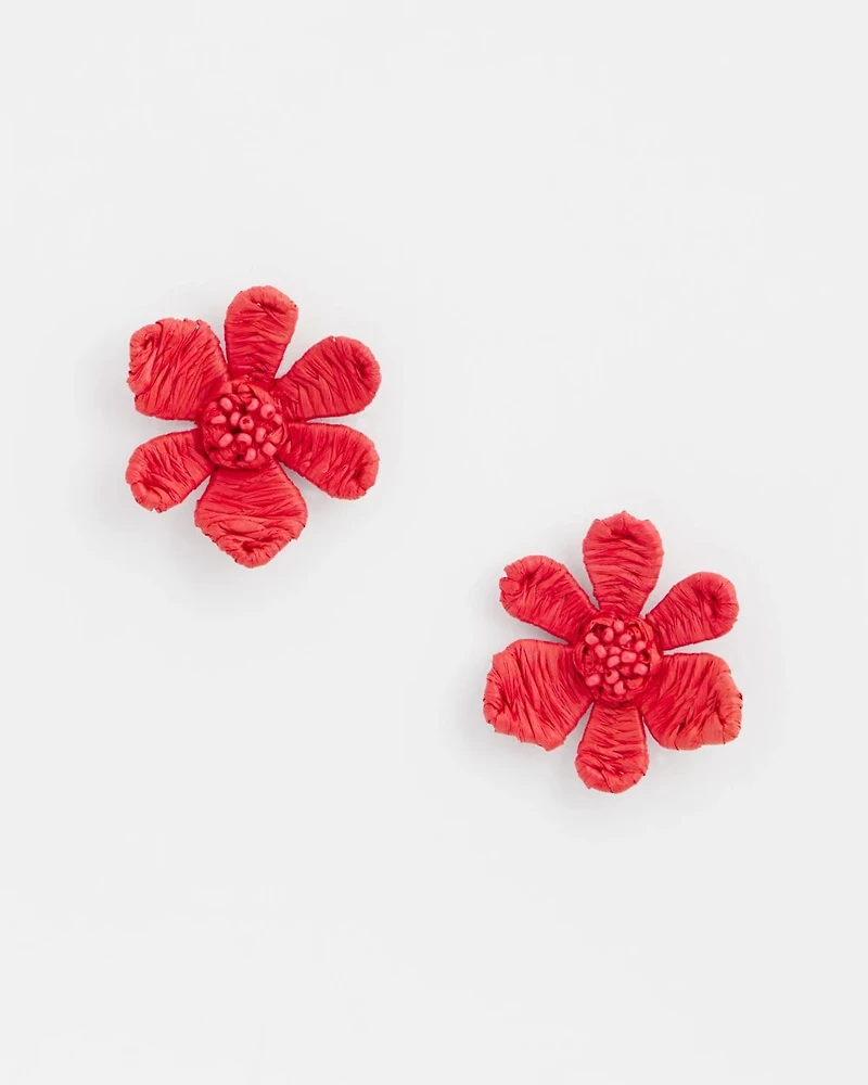 No Droop™ Coral Floral Stud Earrings