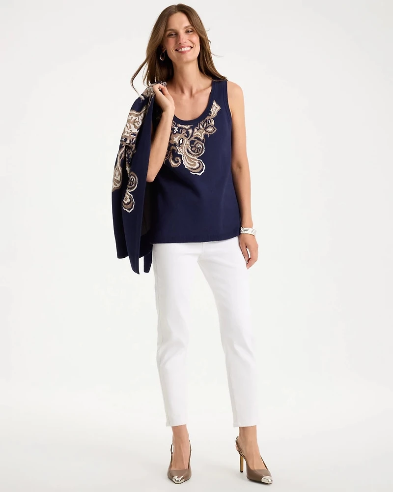Ella Intarsia Scoopneck Sweater Tank