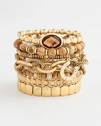 Genuine Jasper Stone Slice Pave Bracelet