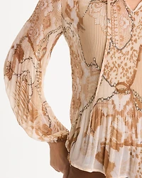 Georgette Pleated Popover Blouse