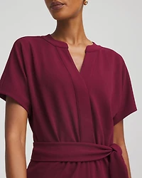 Belted Dolman-Sleeve Jumpsuit