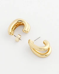 No Droop® Goldtone Double Hoop Earrings