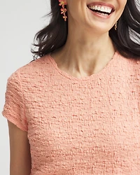 Textured Cap Sleeve Tee